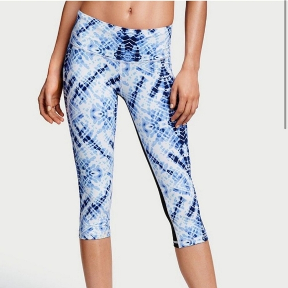 VSX Victoria’s Secret Sport Blue Tie-dye Knockout Tight Legging Capri Pants XS - Picture 10 of 16